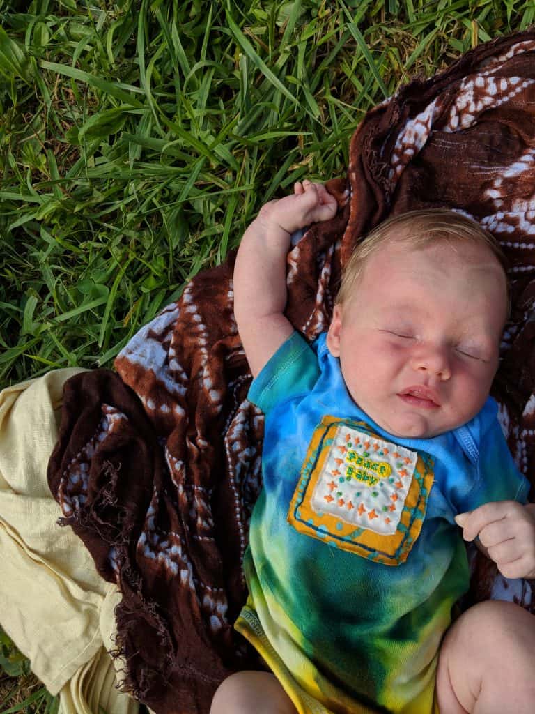 camping with newborn baby at Firefly Gathering